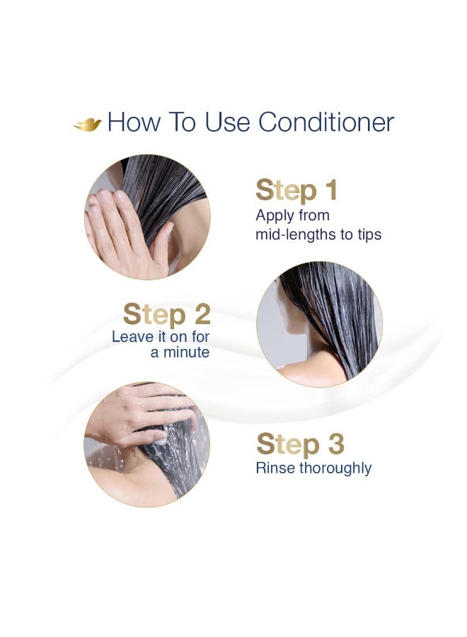 دوف بلسم دوف لإنقاذ الشعر من التساقط 335 مل، للتحكم في تساقط الشعر والحصول على شعر ناعم وخالٍ من التجعد - ترطيب عميق للشعر الجاف والتالف للرجال والنساء (عبوة من قطعتين) - Image 4